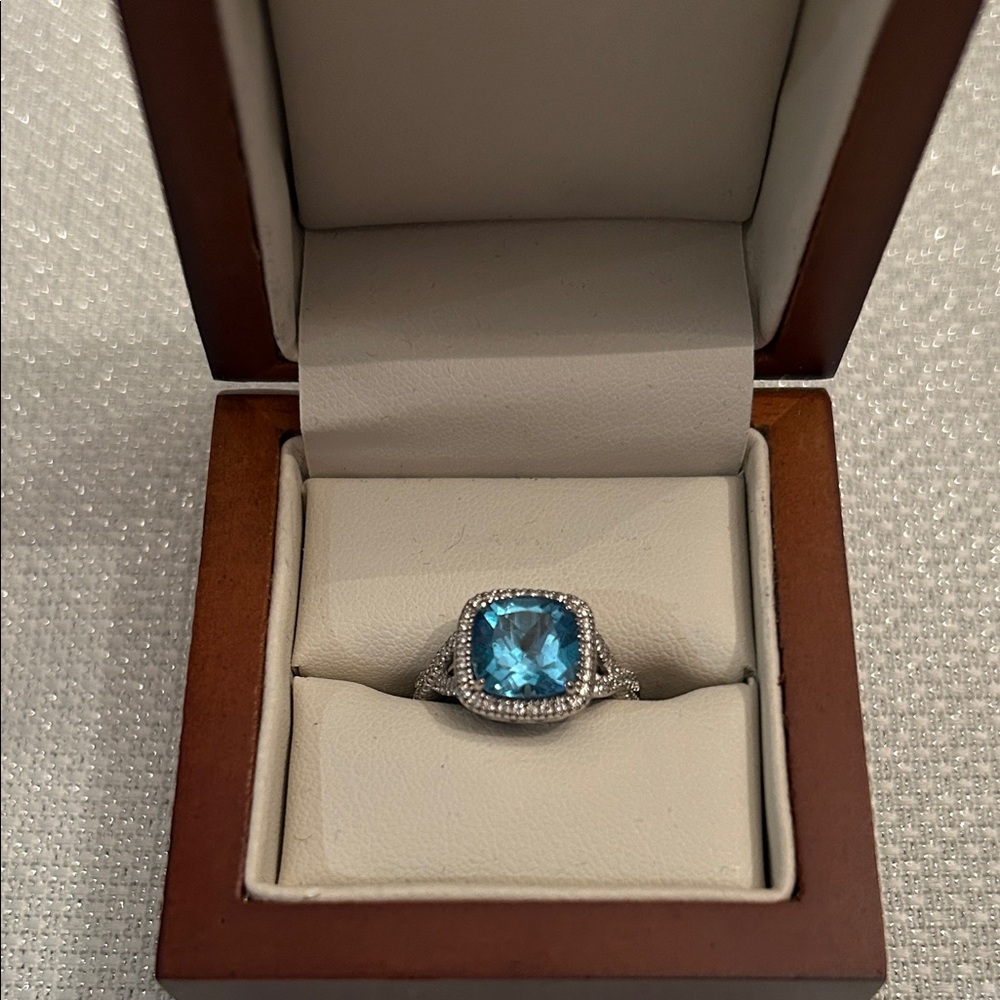 Topaz and Diamond Ring